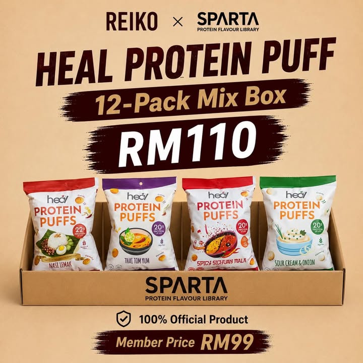 Reiko x SPARTA Protein Snacks Mix & Match 12 Packs