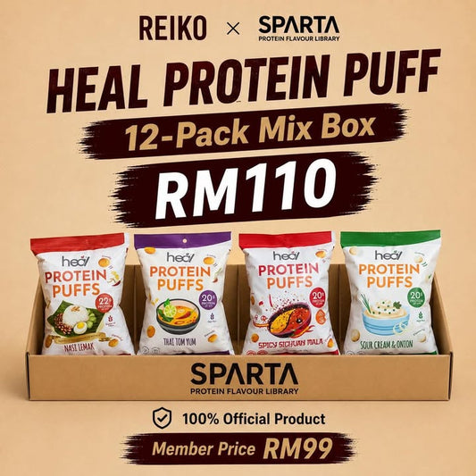 Reiko x SPARTA Protein Snacks Mix & Match 12 Packs
